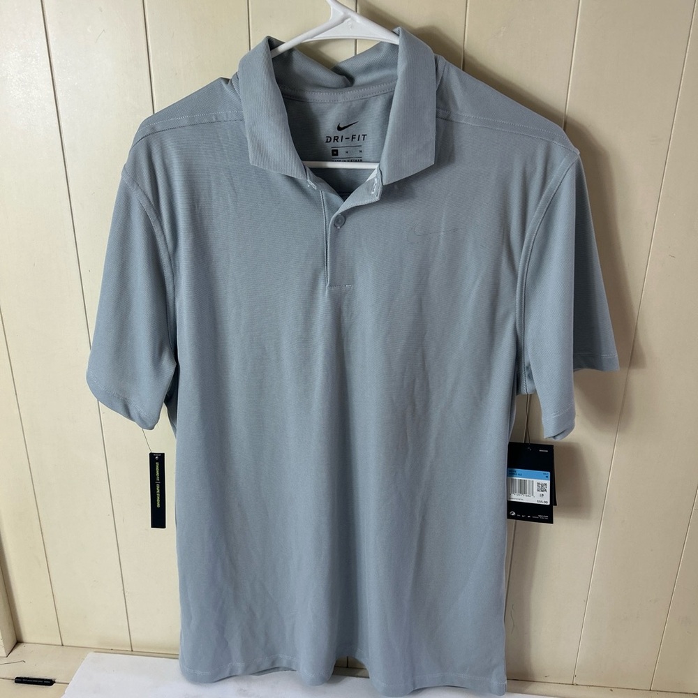 Nike Dri Fit Victory Golf Polo Gray Size Medium New